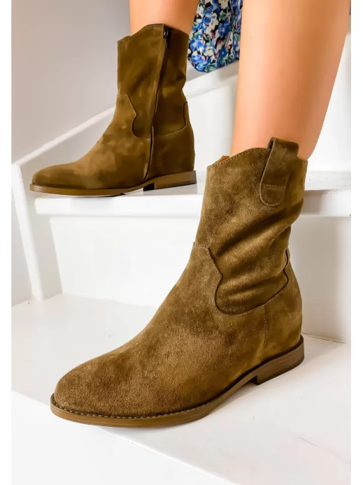 Store Aliwell -Bottines Isatis Velours Camel