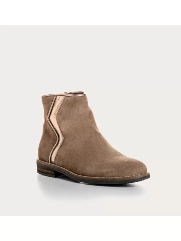 Outlet Reqins Bottines Fille Marissa Peau Taupe- Camel