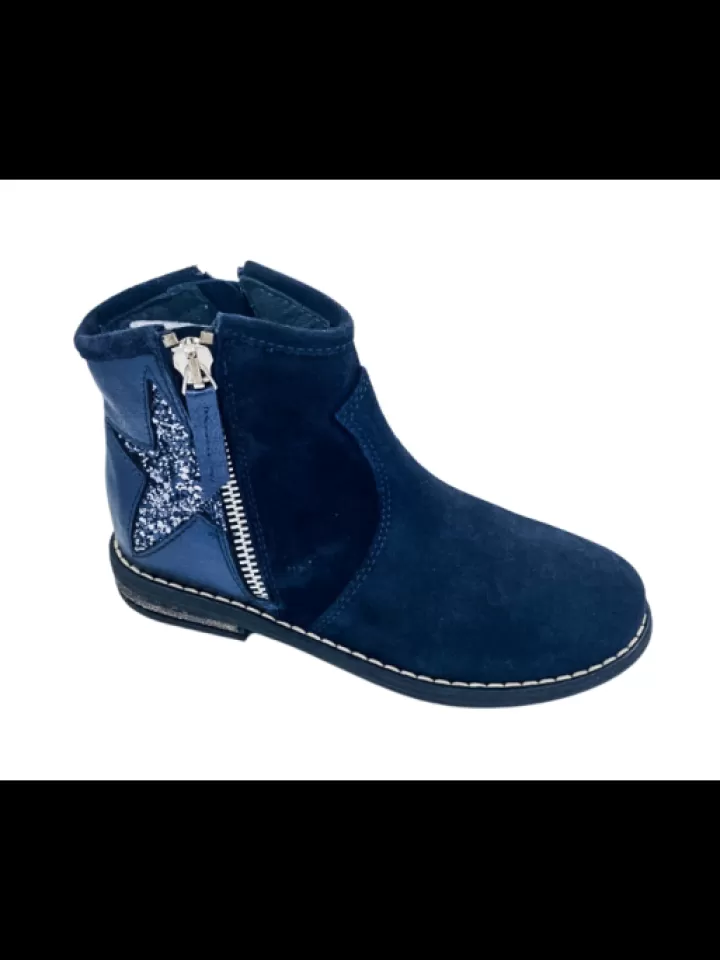 Best Reqins Bottines Fille Michelle Peau Nuit- Bleu