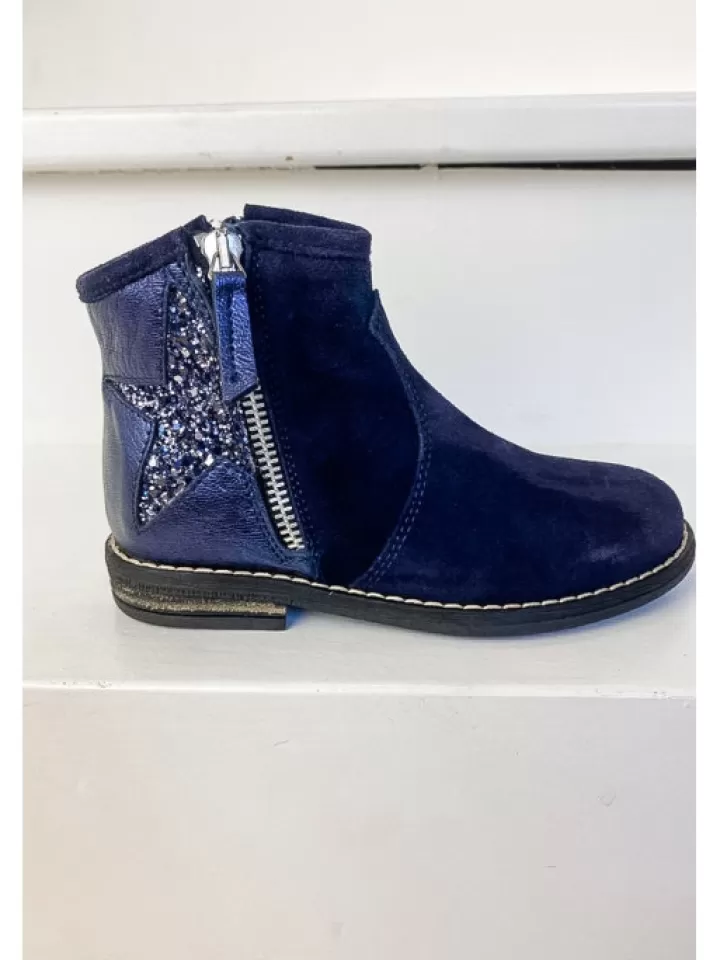 Best Reqins Bottines Fille Michelle Peau Nuit- Bleu