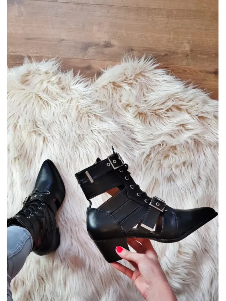 Cheap * Bottines Ouvertes "Alix" Noir