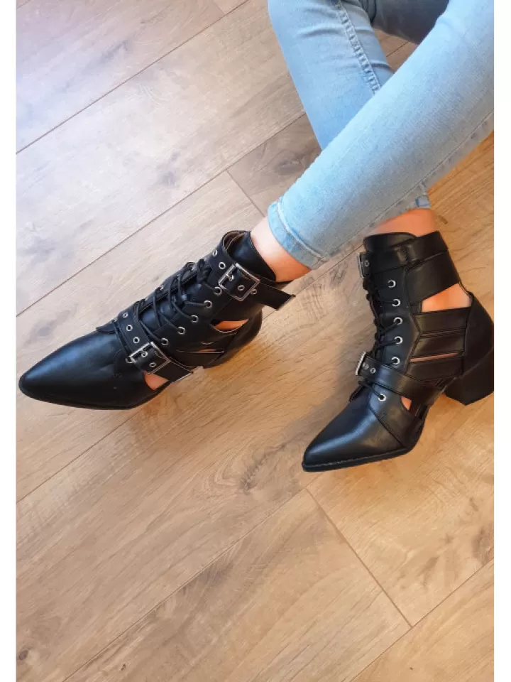 Cheap * Bottines Ouvertes "Alix" Noir