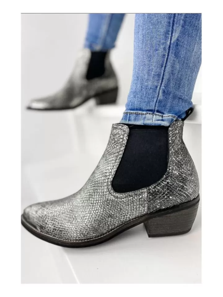 Store Minka Design Bottines Santiag Vaya Grease-Minka Gris/Argent