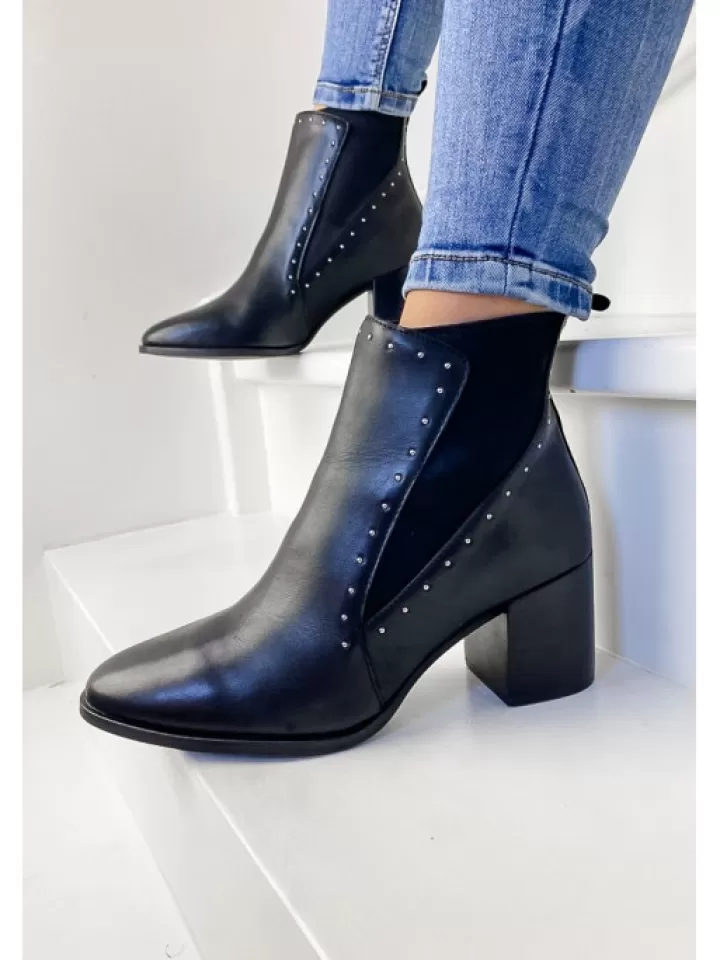 Discount Reqins Bottines Zita Cuir Noir