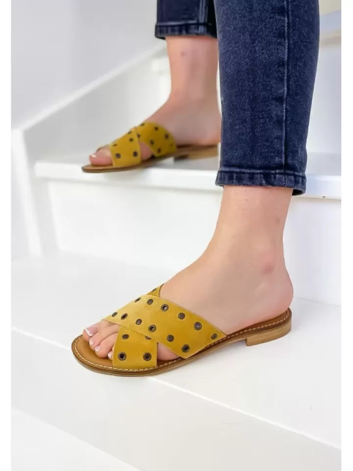 Cheap Semerdjian Mules Anice Moutarde- Jaune/Dore