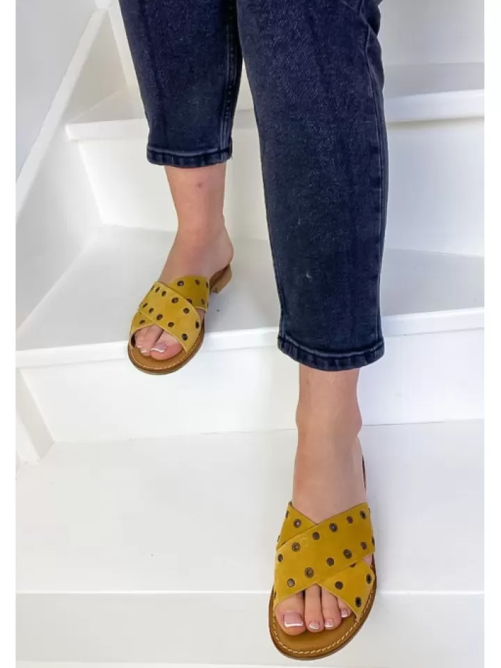 Cheap Semerdjian Mules Anice Moutarde- Jaune/Dore