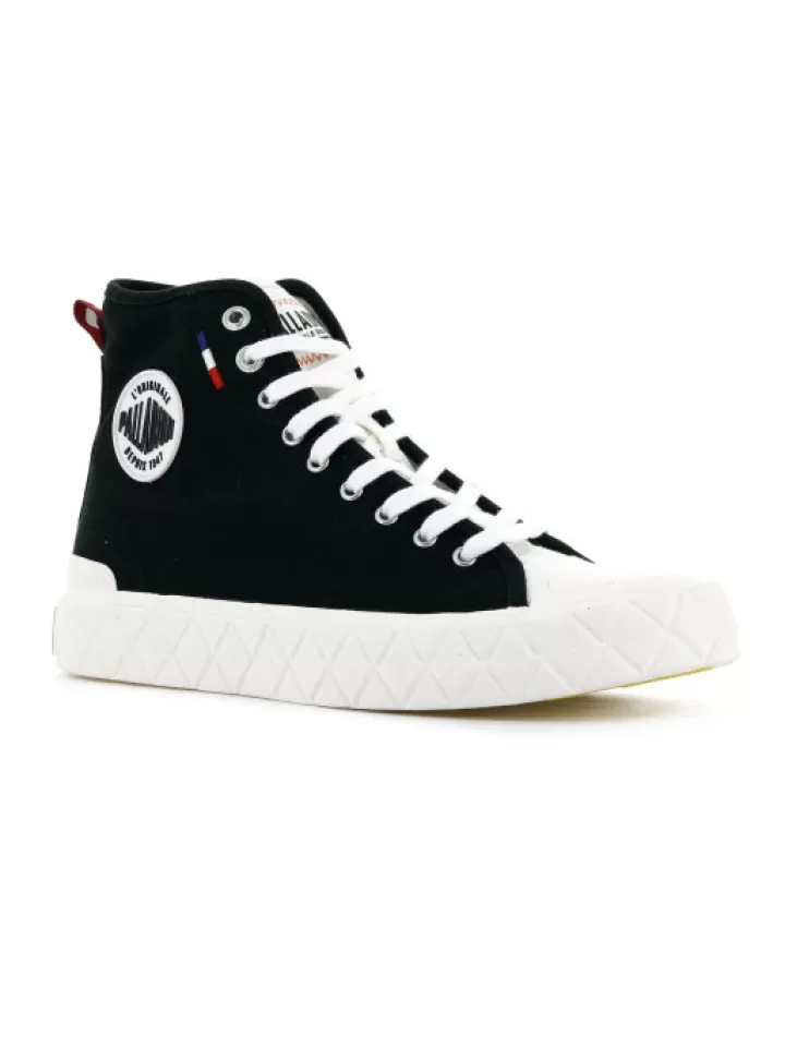 Cheap Palladium Palla Ace Canvas Mid Black- Noir