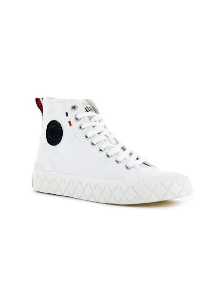 Clearance Palladium Palla Ace Canvas Mid Star White- Blanc