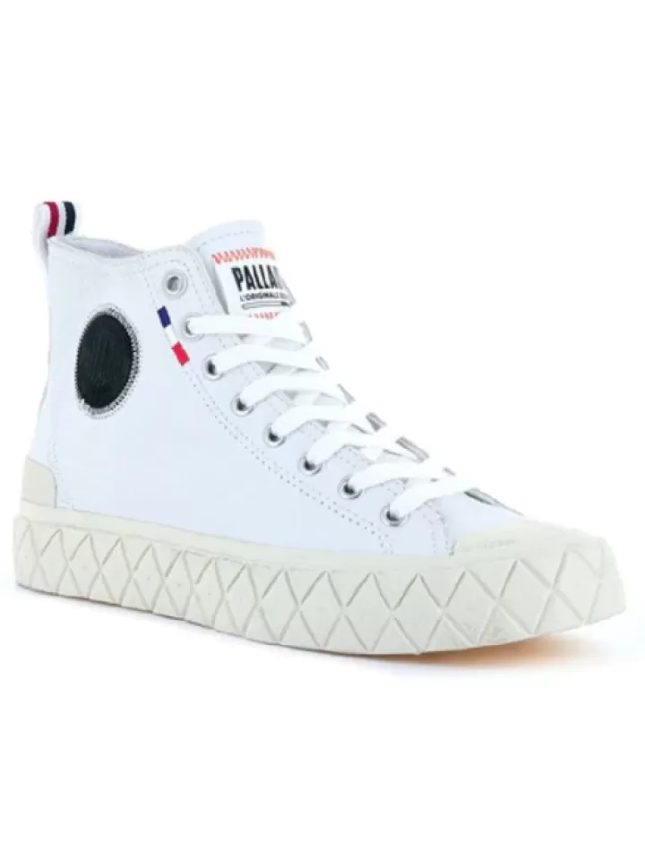 New Palladium Palla Ace Mid Cuir White- Blanc