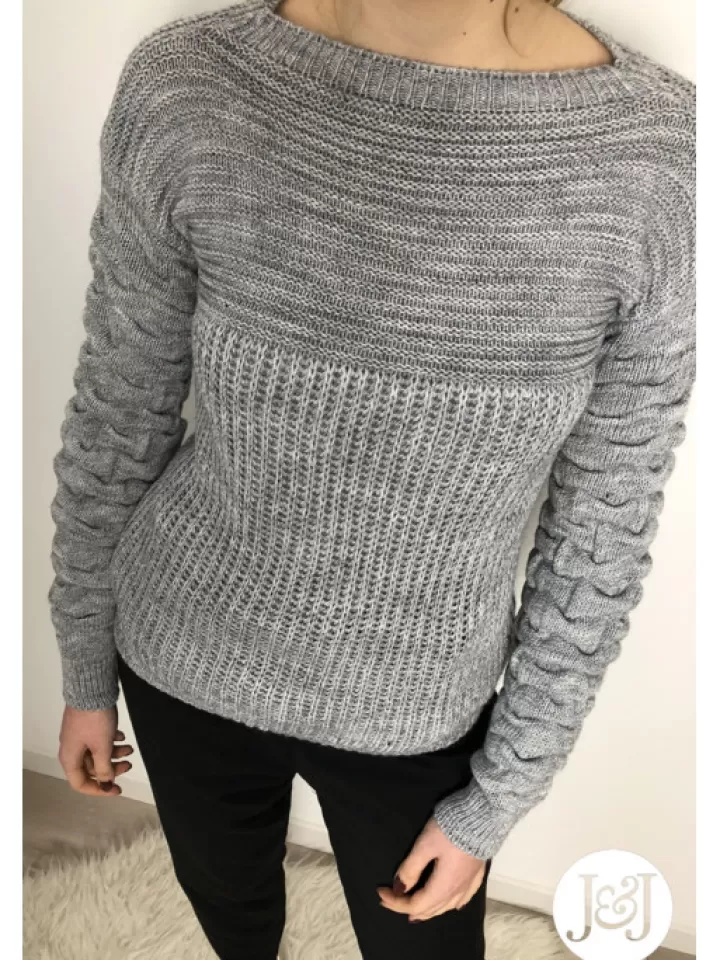 Outlet * Pull A Mailles Gris « Zurich » Gris/Argent