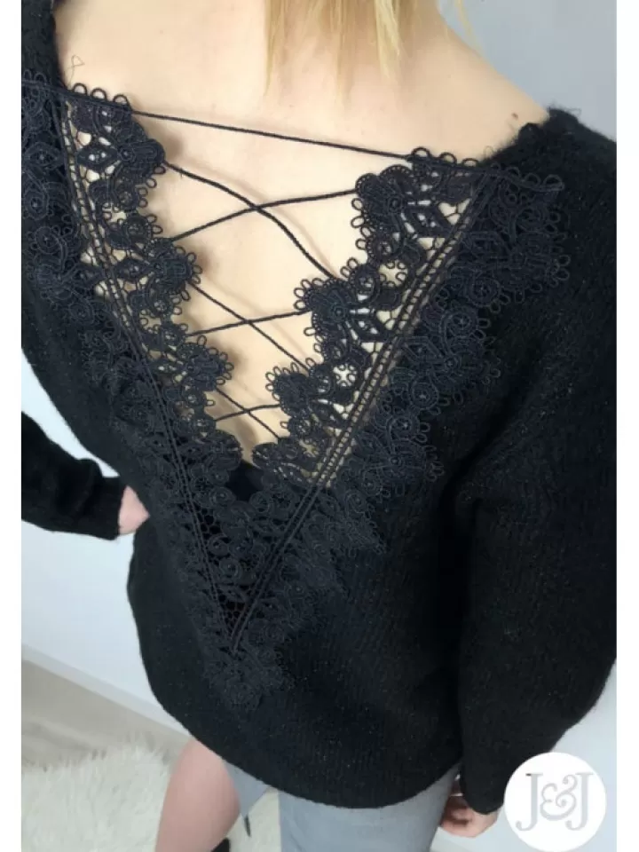 Hot * Pull Dos Dentelle « Taipei » Noir