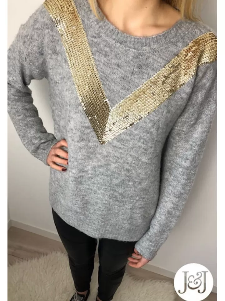 Best Sale * Pull Triangle Sequins Bucarest Gris/Argent