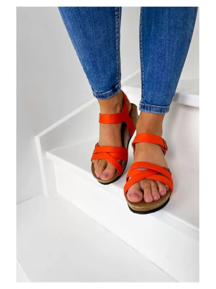 Store Les Petites Bombes - LPB Sandales Cuir Marlene Les Petites Bombes Orange