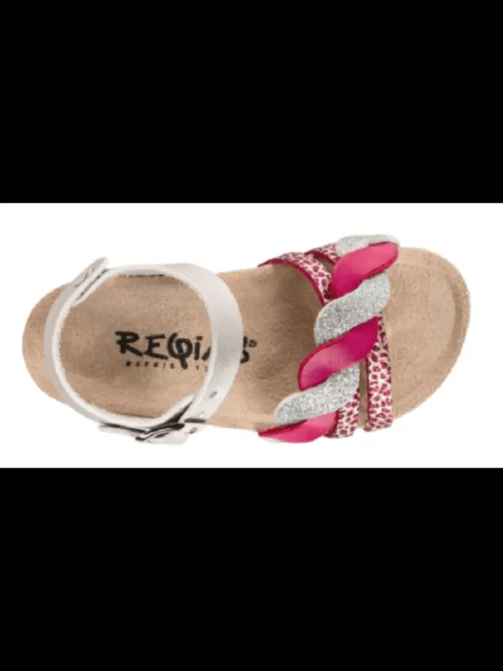 Flash Sale Reqins Sandales Fille Sybelle Fuschia/Argent- Gris/Argent