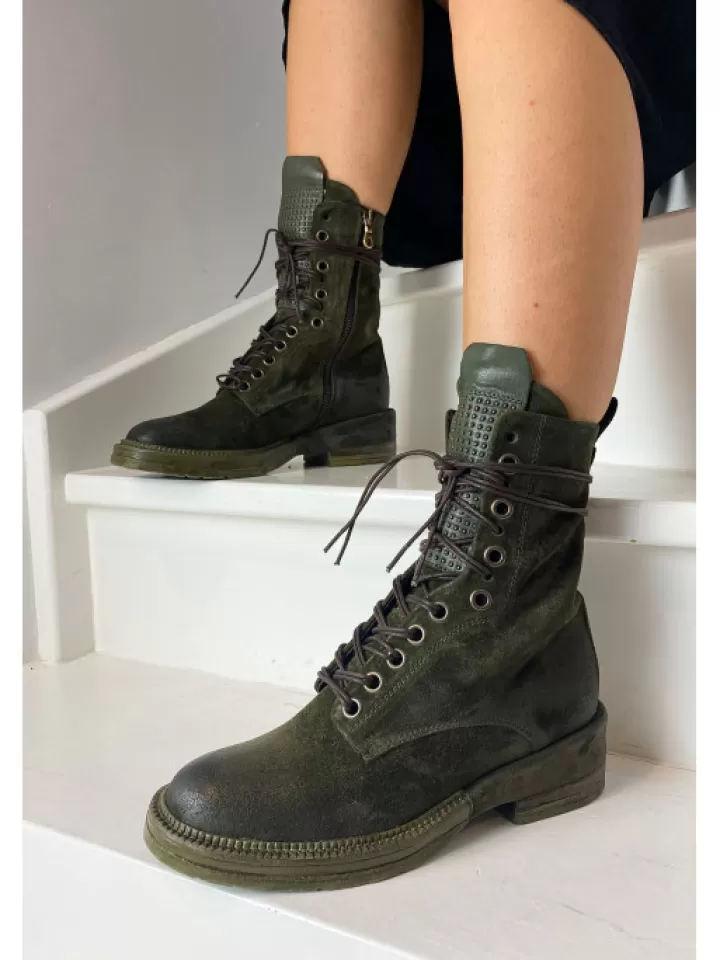 Online Semerdjian -Bottines F227K1 Camoscio Kaki Vert/Kaki