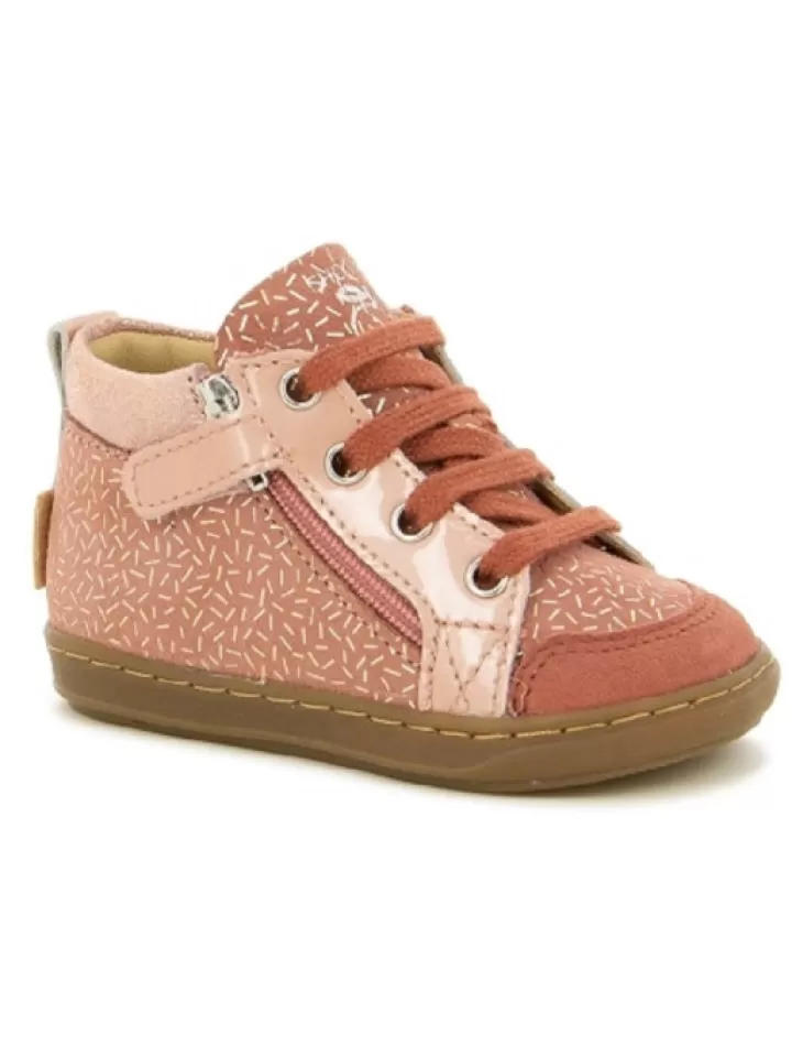 Discount Shoo pom -Bottines Bouba Bi Zip Candy Old Rose