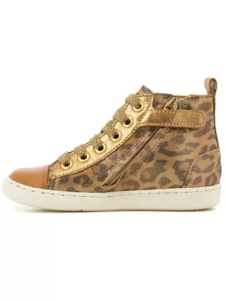 Store Shoo pom -Bottines Cuir Play New Jodlace Leopard Marron