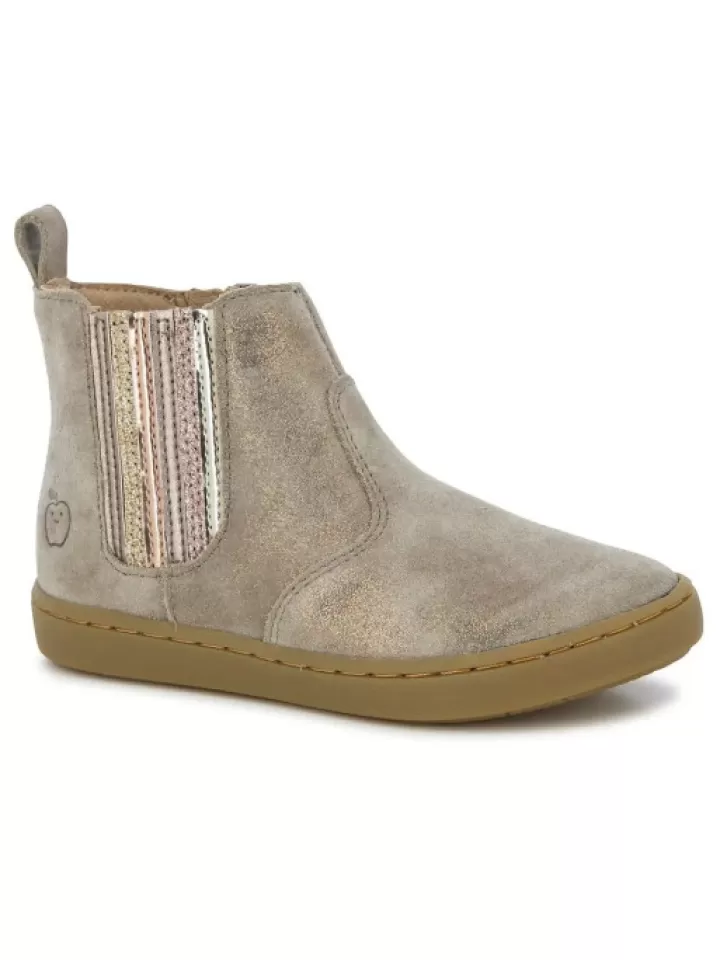 Discount Shoo pom -Bottines Cuir Play New Shine Taupe