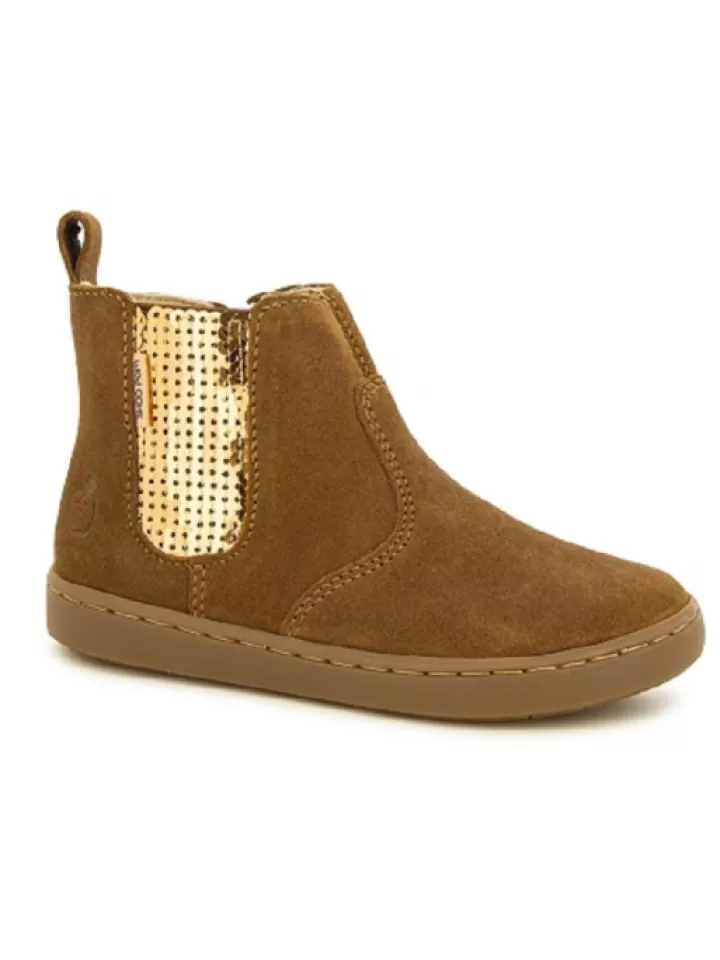 Shop Shoo pom -Bottines Play Chelsea Velours Camel