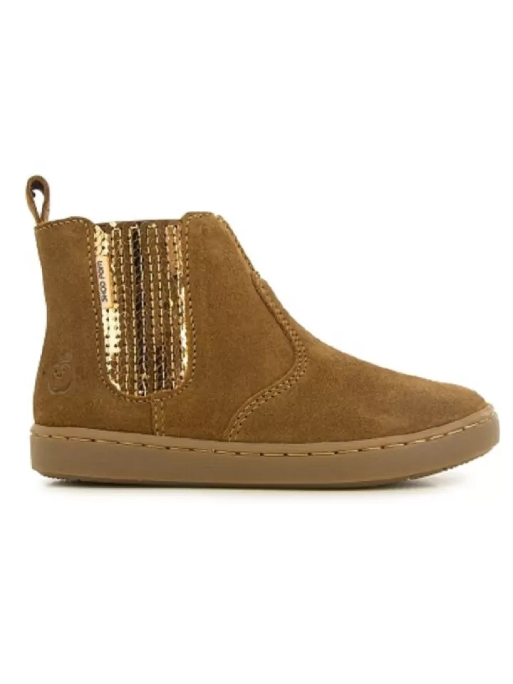 Shop Shoo pom -Bottines Play Chelsea Velours Camel