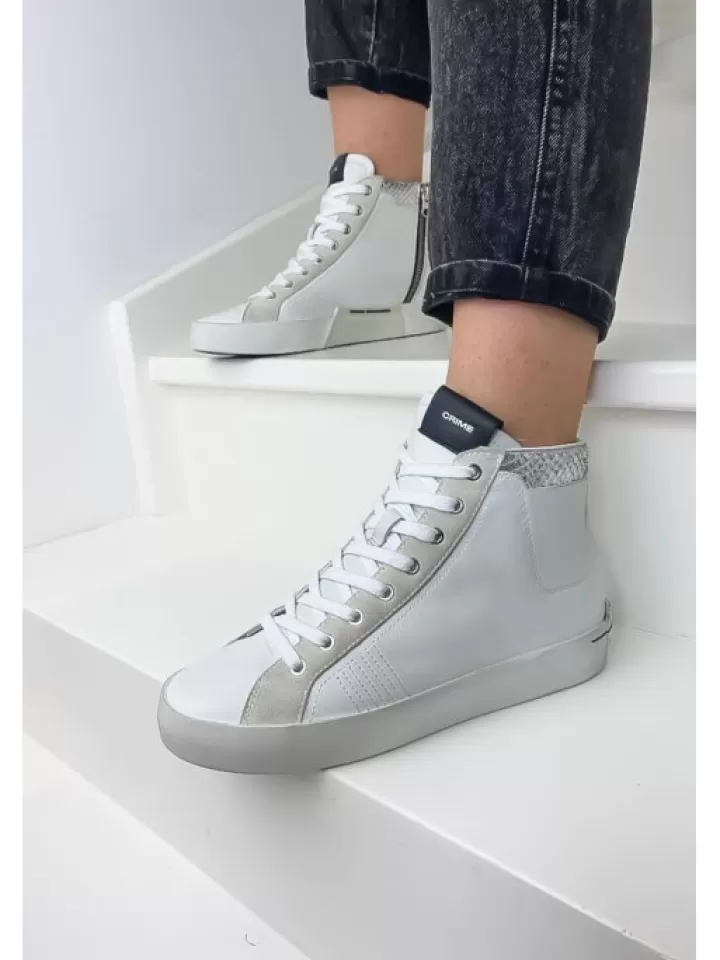 Flash Sale Crime London Sneakers High Top Heritage White- Blanc