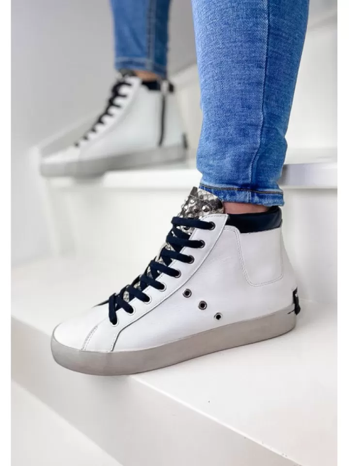 Clearance Crime London Sneakers High Top Heritage- Blanc