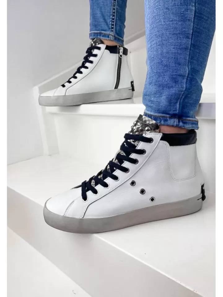 Clearance Crime London Sneakers High Top Heritage- Blanc