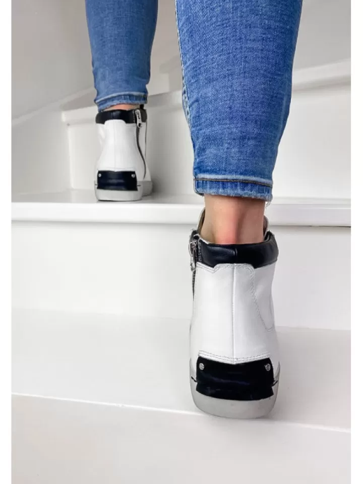 Clearance Crime London Sneakers High Top Heritage- Blanc