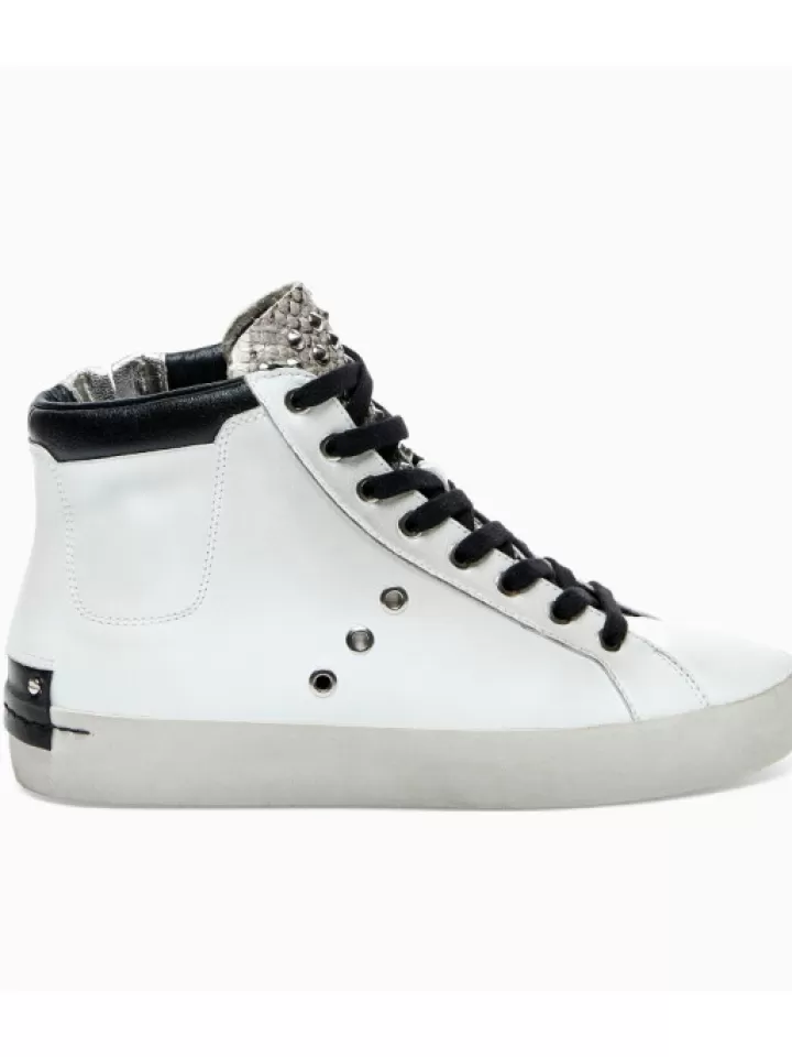Clearance Crime London Sneakers High Top Heritage- Blanc