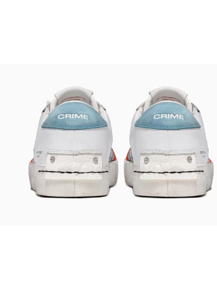 Shop Crime London Sneakers Low Top Distressed Multicolor- Blanc