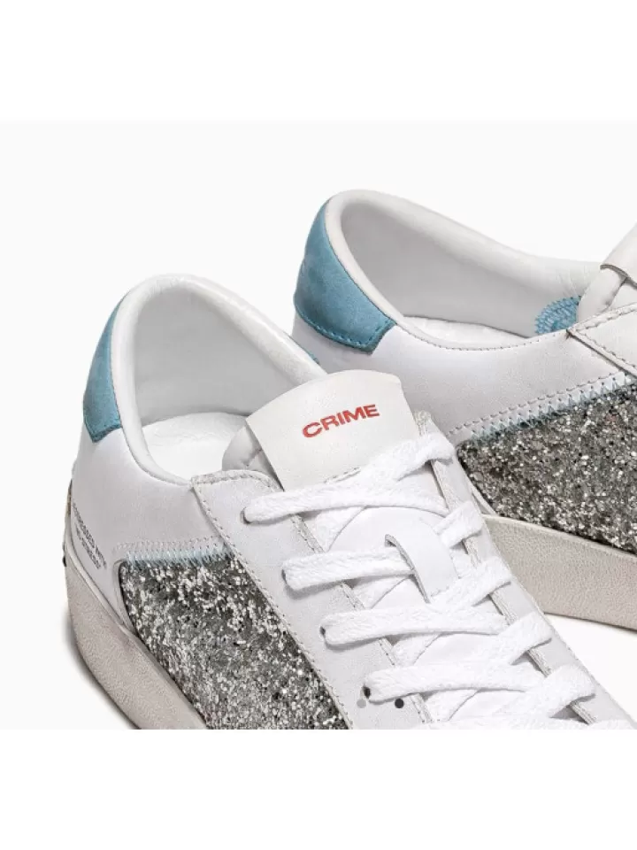 Shop Crime London Sneakers Low Top Distressed Multicolor- Blanc