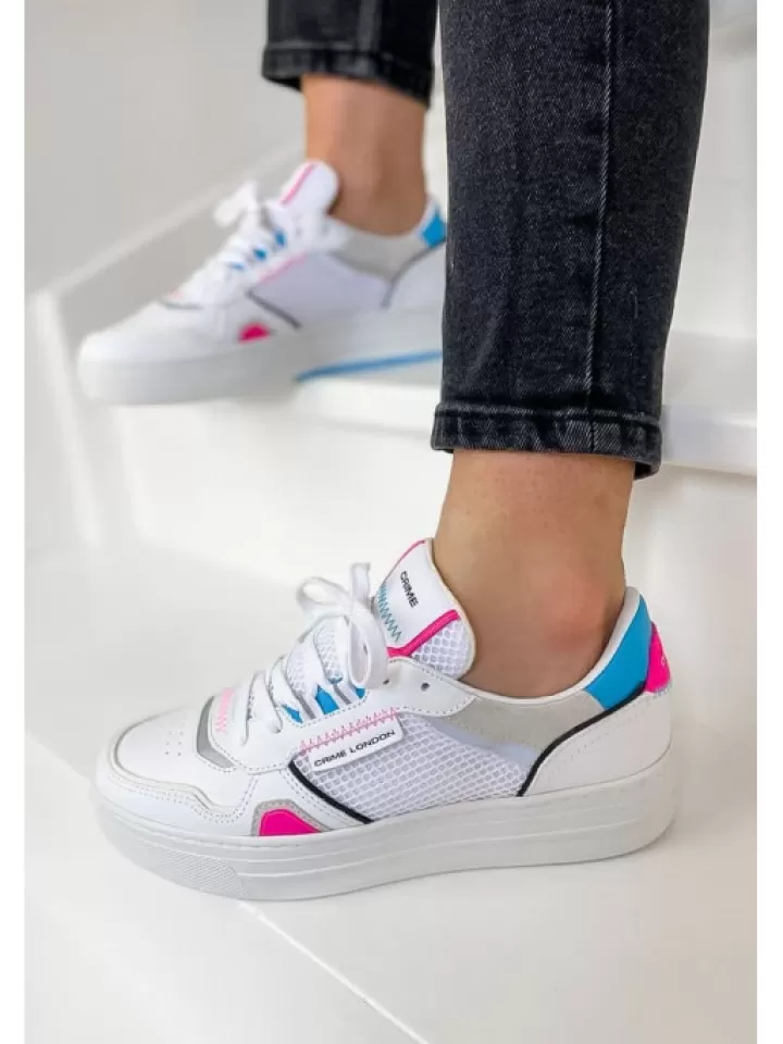 Best Crime London Sneakers Low Top Off Court Multicolor- Blanc