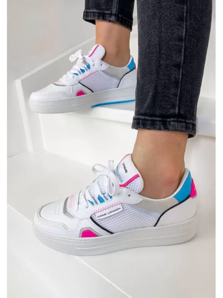 Best Crime London Sneakers Low Top Off Court Multicolor- Blanc