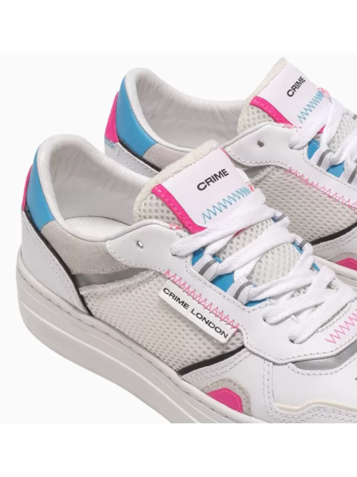 Best Crime London Sneakers Low Top Off Court Multicolor- Blanc