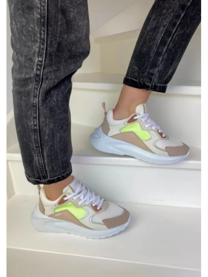 Store Crime London Sneakers Skyline Runner Multicolor- Beige