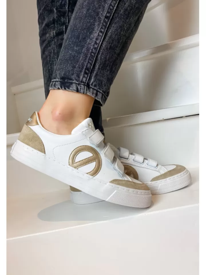 Store No Name Sneakers Strike Straps White/Gold- Blanc