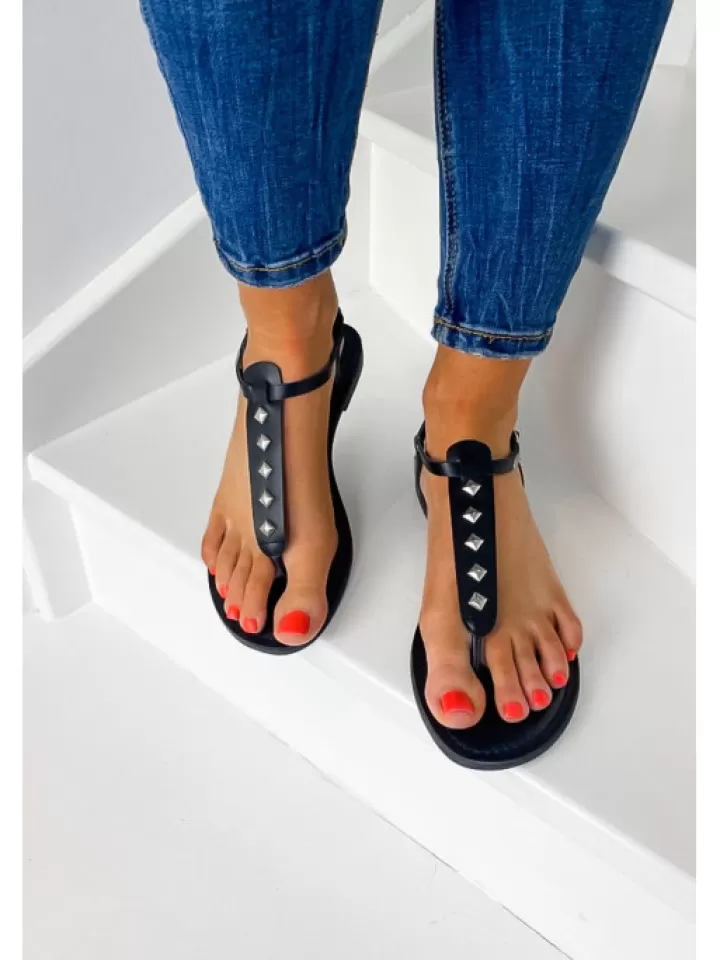 Online Les Petites Bombes - LPB Tongs Cuir Bisma Es-Les Petites Bombes Noir