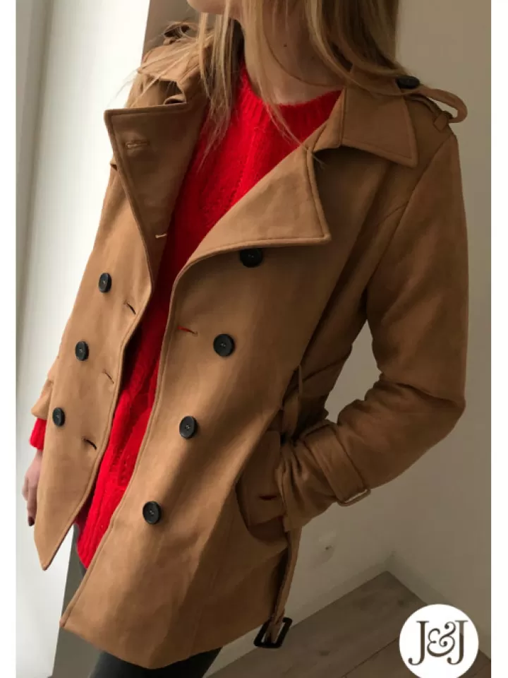 Best * Veste Trench Suedine "Oslo" Camel