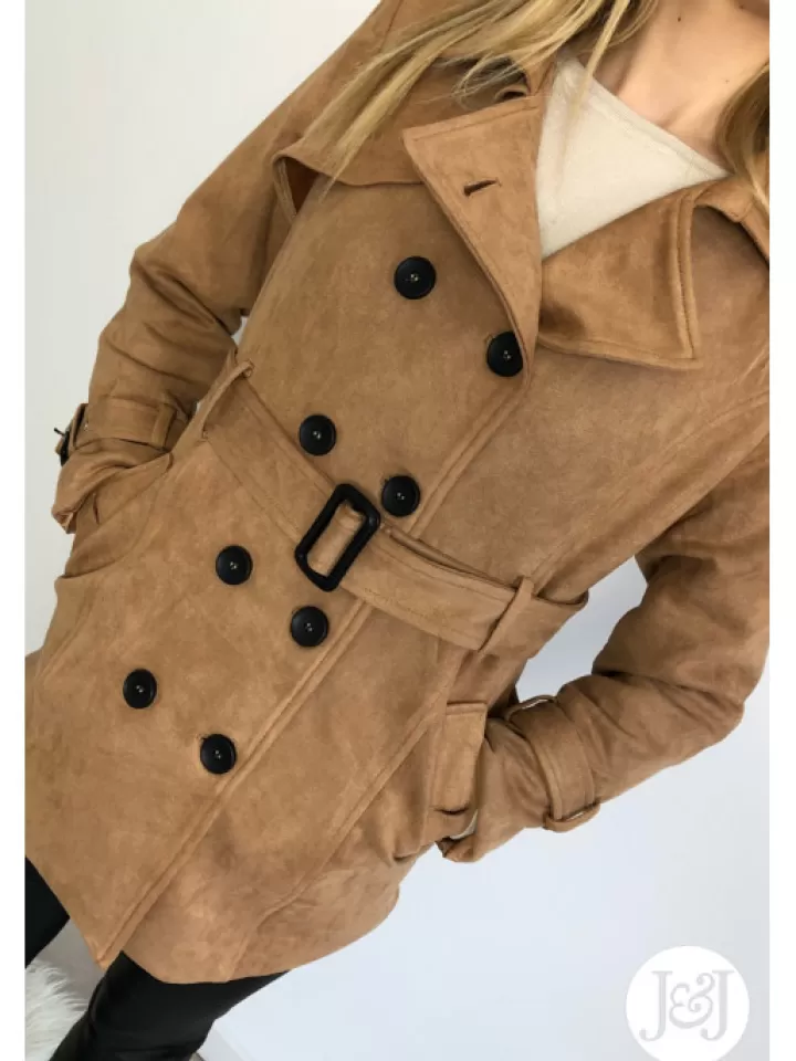 Best * Veste Trench Suedine "Oslo" Camel